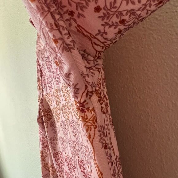 Vintage 70s Devon 100% Polyester Dusty Rose Floral Print Button Down Top Size S - Picture 6 of 8